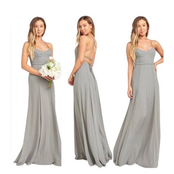 Show Me Your MuMu Godshaw Goddess Gown Soft Charcoal Crisp Medium NWT - Picture 10 of 10